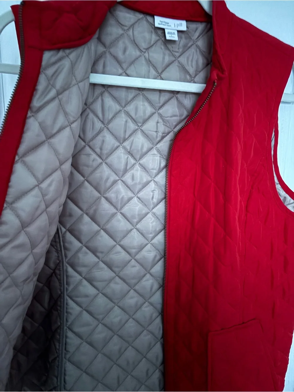 Heritage Red Quilted Sleeveless Vest#0353